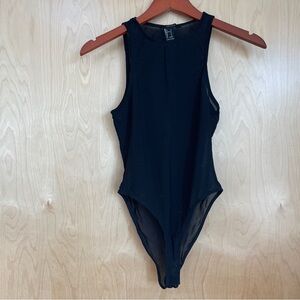 Forever 21 Black Sheer Bodysuit - Size Small